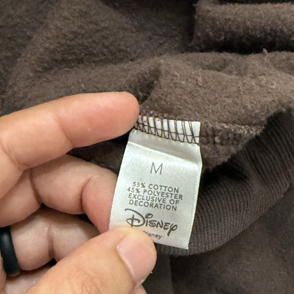 Disney Pullover Mickey Mouse Sweatshirt Women Brown Cotton Blend Casual Size M - Picture 8 of 9